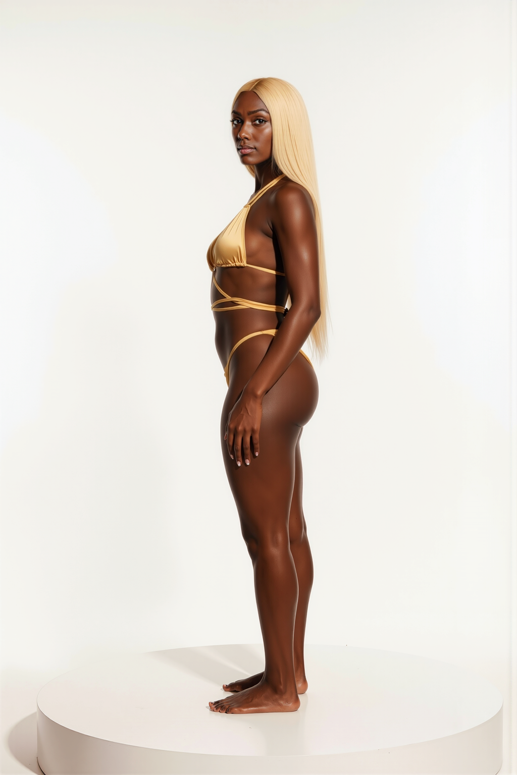 Metallic Gold High-Cut Bikini Bottom - RIO2A18