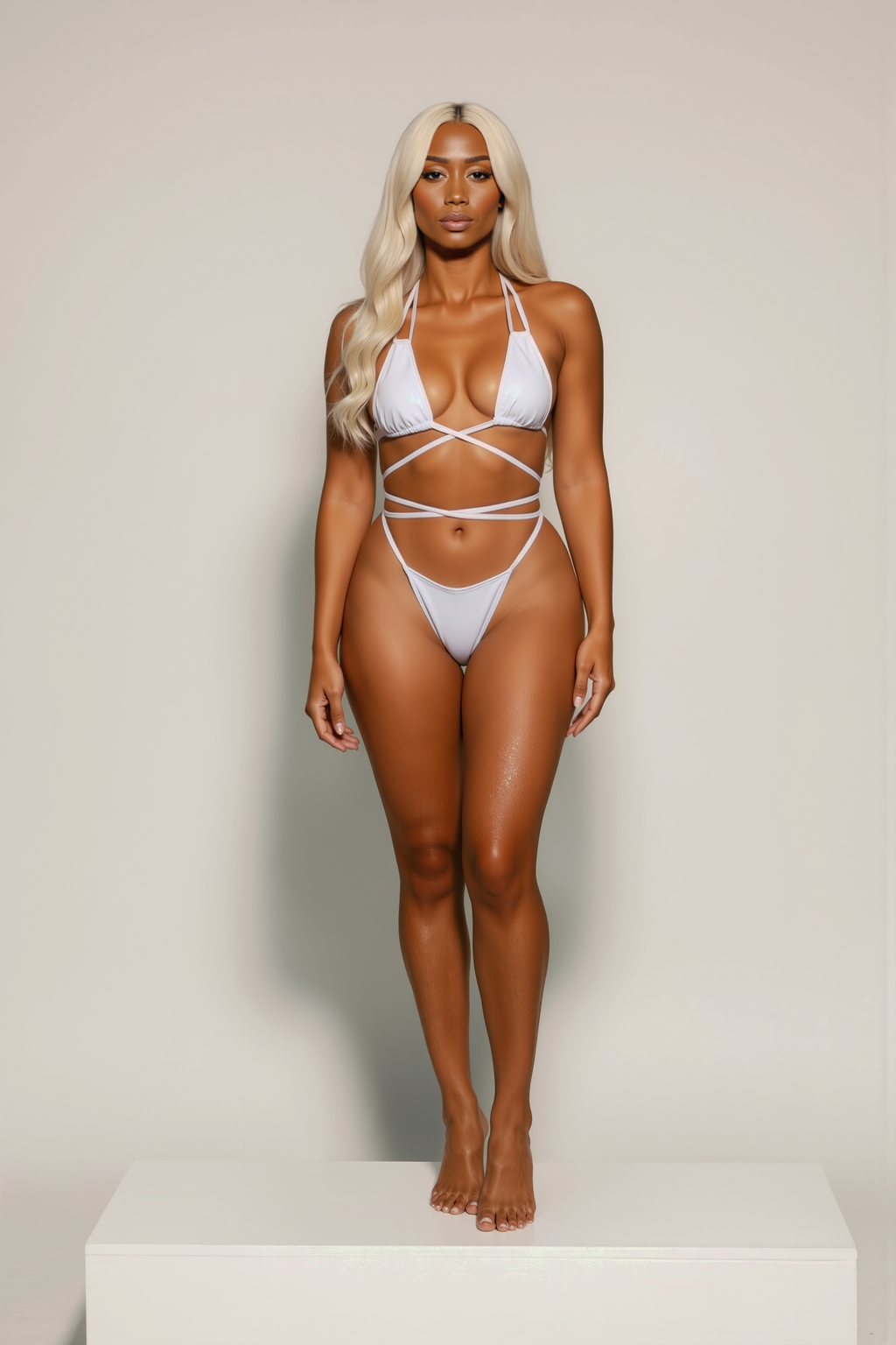 Metallic Silver Bikini Top Double-Strap Tie Design - RIO2A18